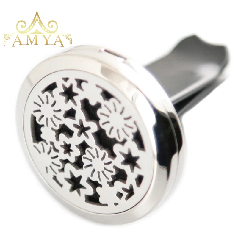 

Yoga Maple Leaf snowflowe 30mm Diffuser 316 Stainless Steel Car Aroma Locket Essential Oil Car Diffuser Lockets Free 40Pcs Pads
