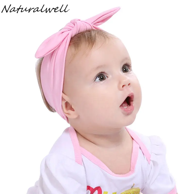 

Naturlwell Baby Headband Knot tie headbands headwrap Vintage Head Wrap Photo Prop stretchy Knot Girls Hair Accessories 1pc HB305