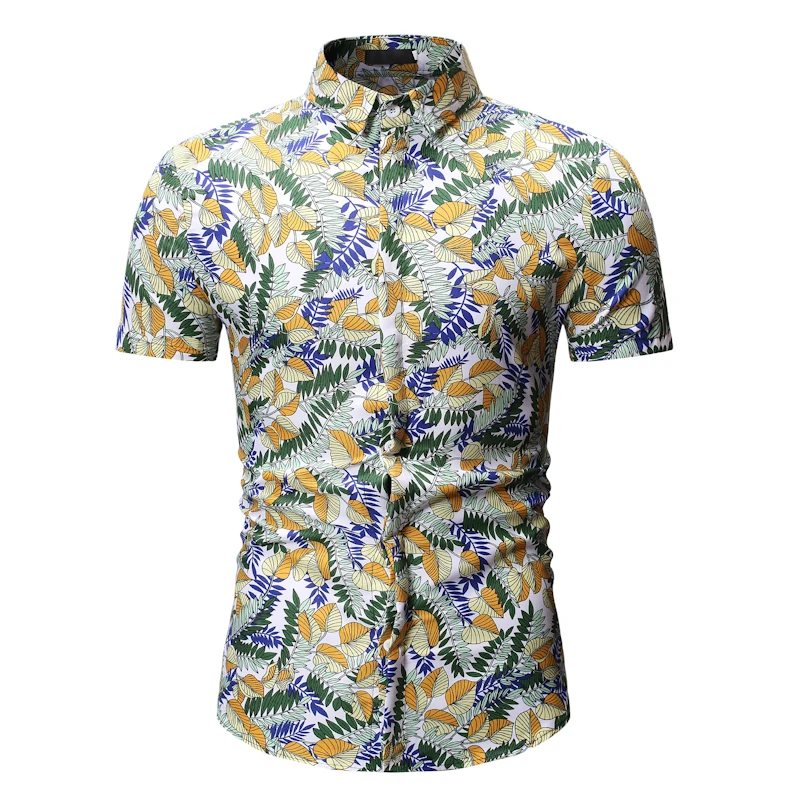 2019 Гавайские рубашки мужские дышащие camisas para hombre животный принт с коротким