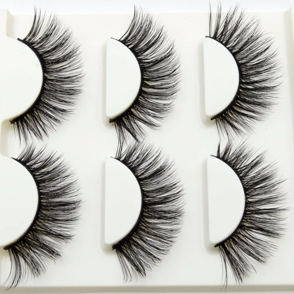 3 пары/компл. 3D накладные ресницы пачкающие перекрещивающиеся густые натуральные