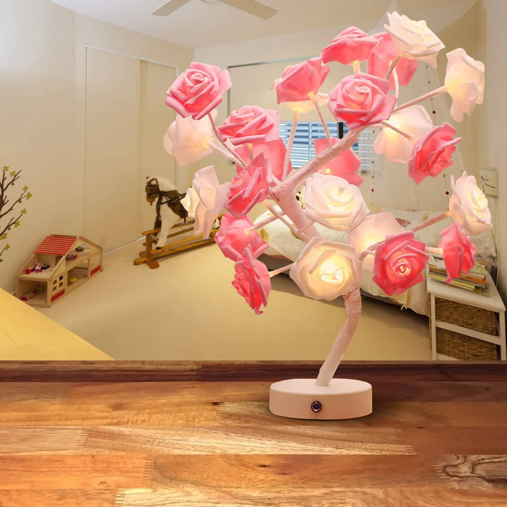 Светодиодная настольная лампа LightMe с цветами и розами для украшения комнаты