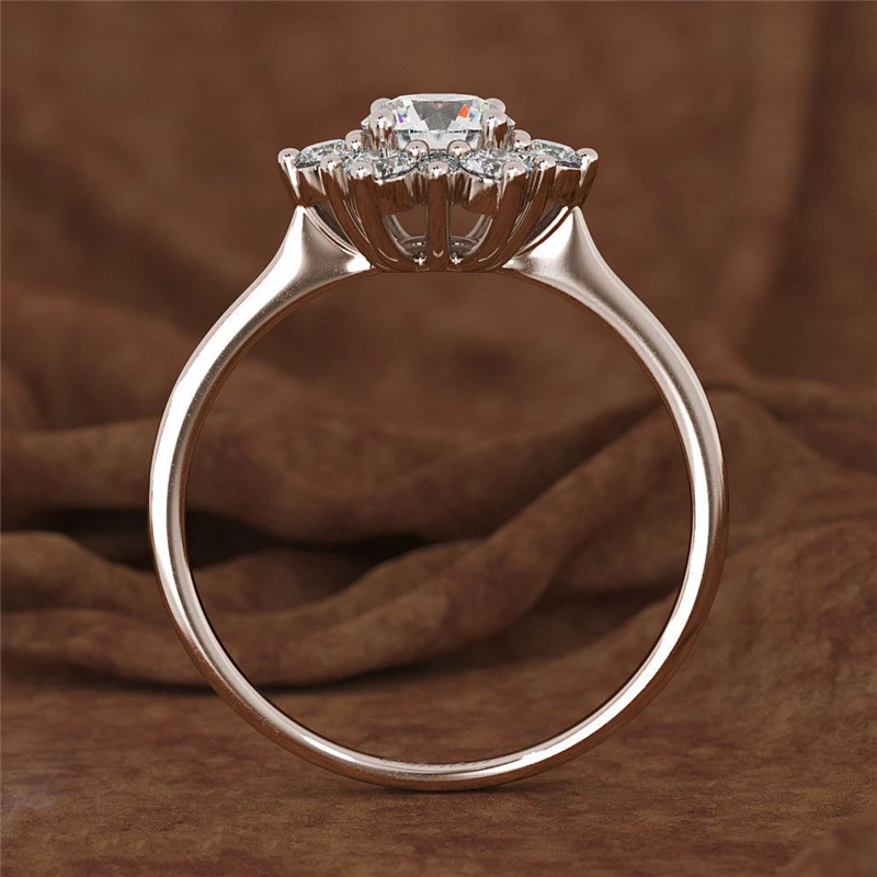 Женское кольцо с цветком снежинки Mling серебряное/Золотое обручальное ювелирное