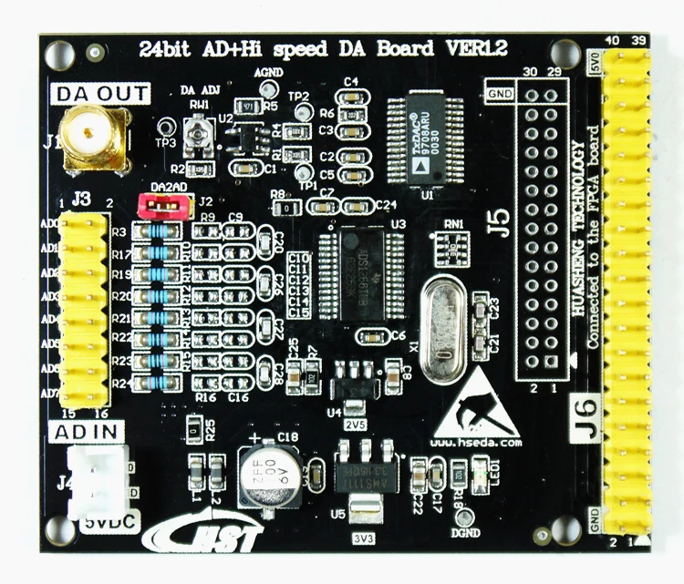 Высокая точность 24bit AD DA 8-канальный сетевой видеорегистратор вход ADS1256 AD9708 модуль расширения FPGA управления