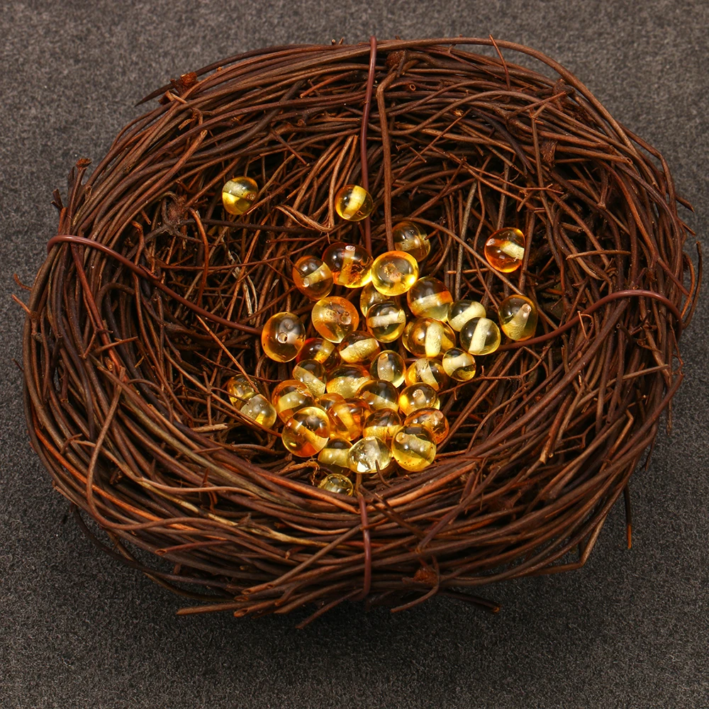 Полярный янтарь бусины из натурального камня круглые шарики оптовая продажа