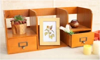 1pc zakka grocery wooden drawer cabinet desktop book organzier home decoration wood storage box nm 009