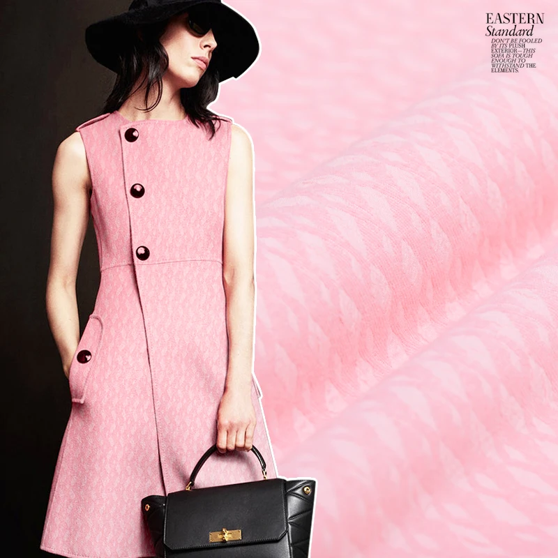 

Double Sided Jacquard Plush Fashion Fabric Autumn Winter Coat Polyester Nylon Material Cloth Per Meter for Sewing Diy Handmade