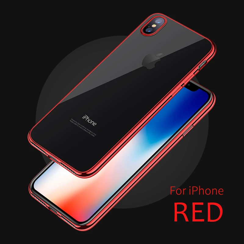 Red Роскошный силиконовый чехол для телефона для iPhone 7 8 Plus 6 6s чехол s Блестящий Мягкий ТПУ чехол для iPhone 6 6s Plus 7 8 X XS Max XR - Цвет: Red