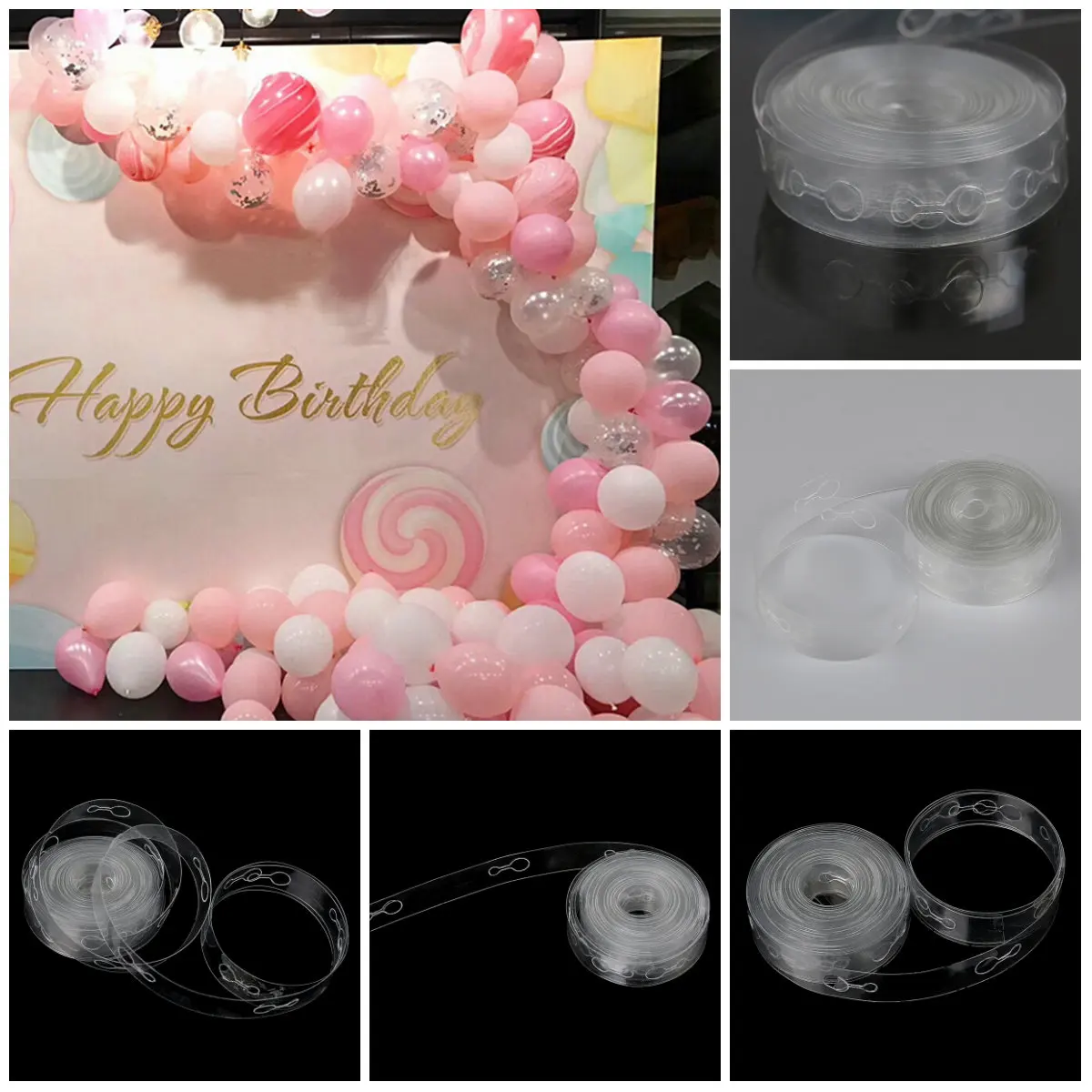 Прозрачная резиновая цепочка для воздушных шаров 1 шт. 5 м украшение свадьбы
