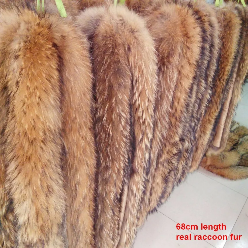 Ошейник из натурального меха сделай сам 68 см шарф 100% енота меховая отделка