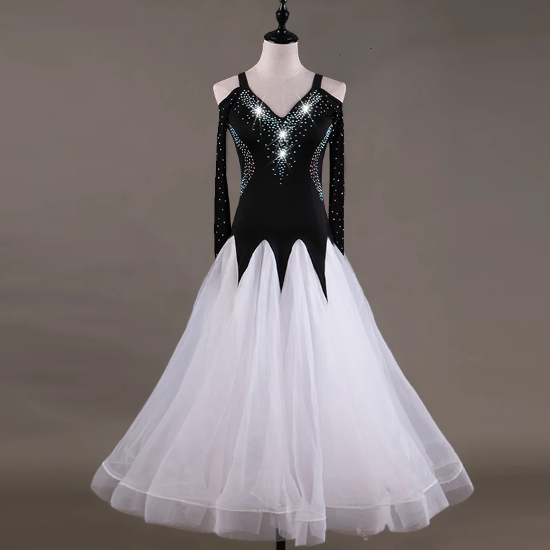 

Женские платья для бальных танцев стразы, костюмы для вальса, стандартные профессиональные костюмы для современных танго, танцевальные сце...