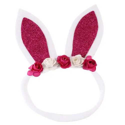 2018 New Arrival Cute Rabbit Ears Headwear Kids Girls Baby Party Headband Toddler Elastic Flower Hair Band 6Colors Hot | Детская одежда