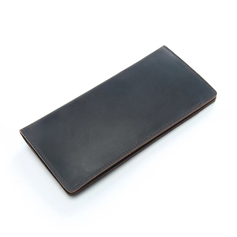 Мужской кошелек из натуральной воловьей кожи Crazy Horse винтажные длинные двойные