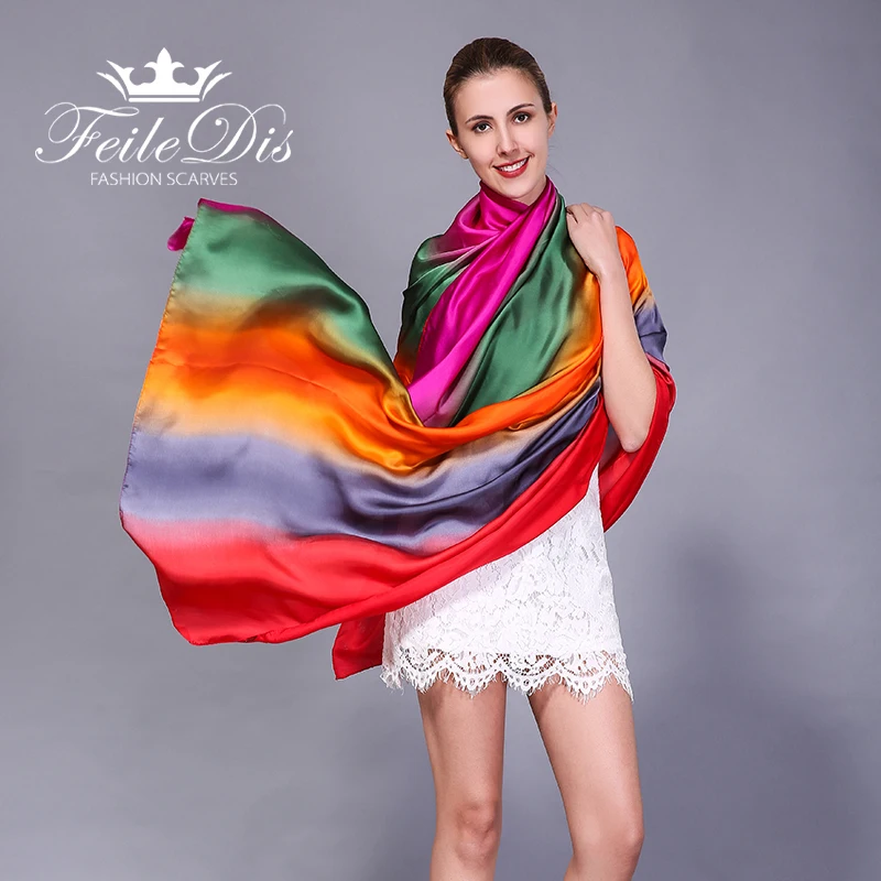 [FEILEDIS] 2017 шарф из шелка в стиле арт-деко пляжный солнцезащитный для девушек