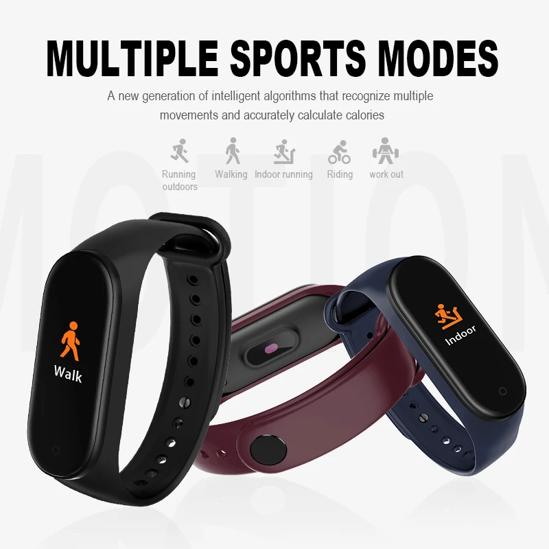 Спортивные Смарт-часы M4 band женские водонепроницаемые Ip67 Шагомер мужские