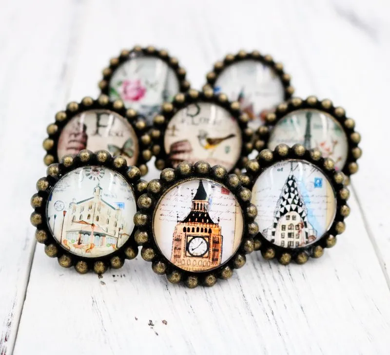 Хрустальная ручка с одним отверстием в американском стиле ретро для выдвижного