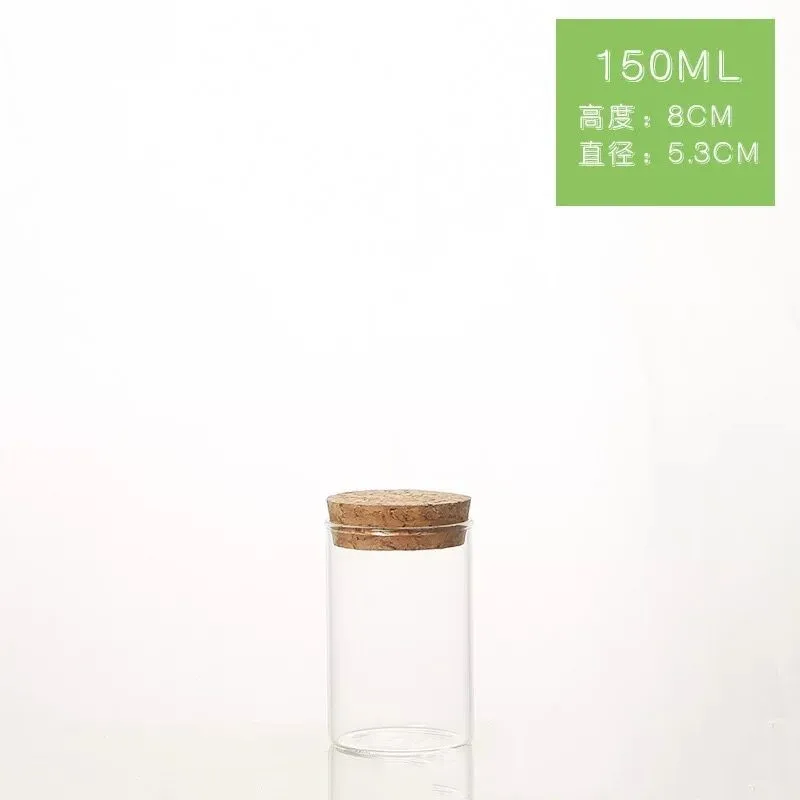 53x80mm 150ml 100/150/200/250/300/350/400 мл большими прозрачными Еда конфеты стеклянные бутылки банки Емкость бутылка коробка(с крышкой) Свадебный Декор для дома - Цвет: 53x80mm 150ml