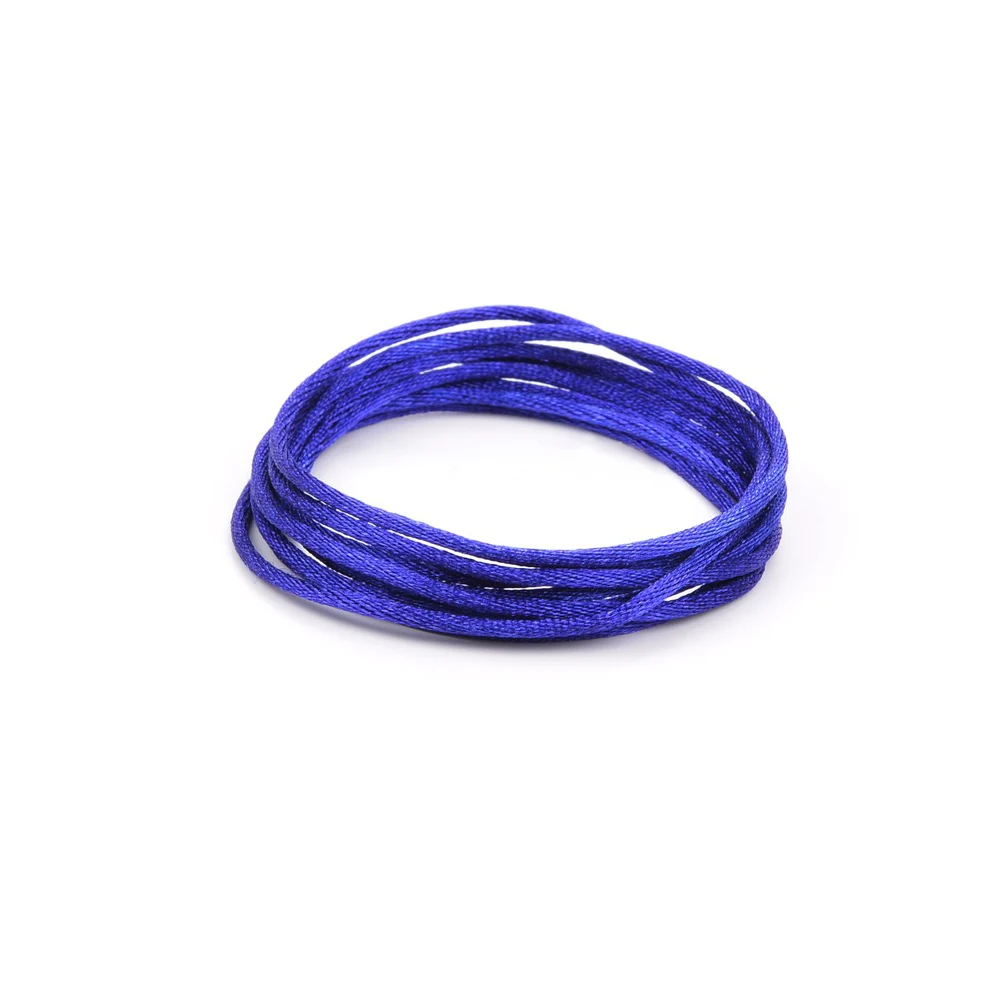 navy LOFCA DIY ювелирные изделия 20 м/шт., сатиновые шнуры для силиконовых прорезывания зубов, ожерелье DIY, аксессуары, браслет, силиконовое ожерелье, шнур, нейлон - Цвет: navy