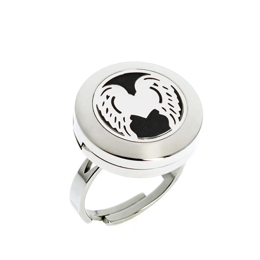 20 мм Регулируемый диффузор медальон кольцо Just Breathe 316L нержавеющая сталь эфирное масло духи медальон кольцо для женщин 10 шт. подушечки подарки - Цвет основного камня: FA354