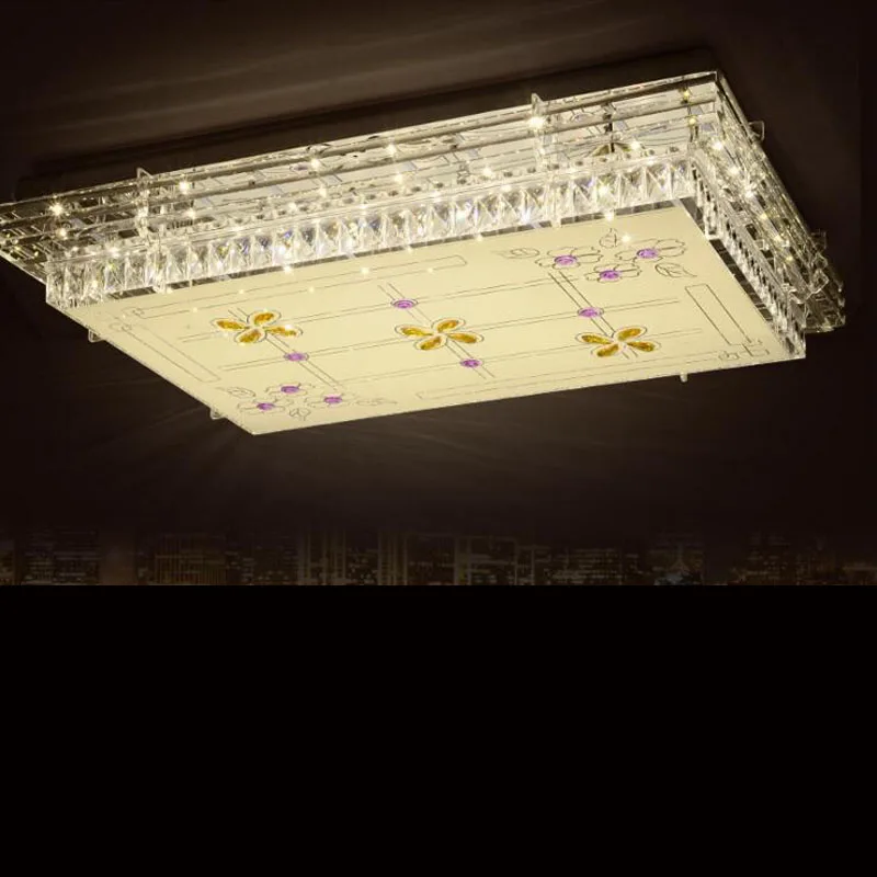 

Светодиодная лампа для гостиной, Современная Минималистичная потолочная лампа, прямоугольная хрустальная лампа, модные атмосферные лампы,...