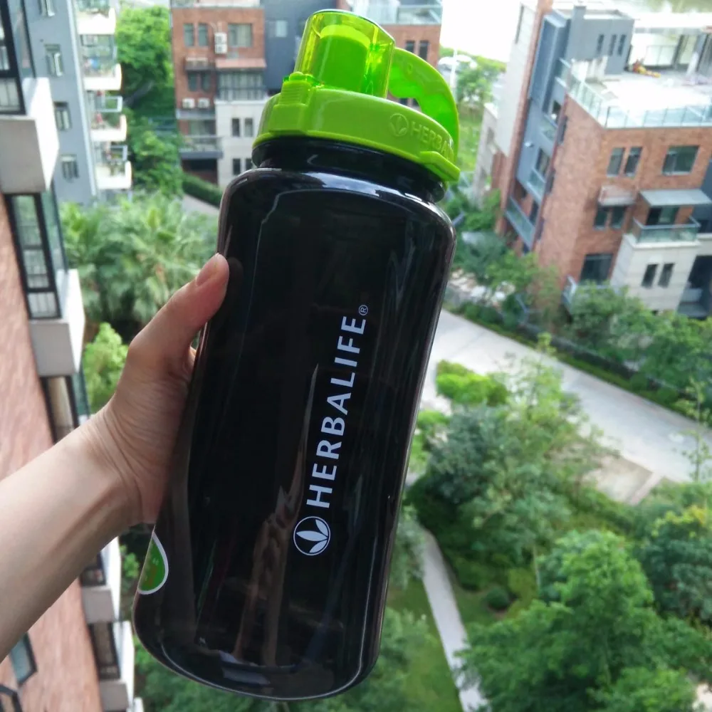 Большая емкость прозрачный 2л 2000 мл модный портативный космический Herbalife питание изготовленный на заказ шейкер ремни соломенная бутылка для воды