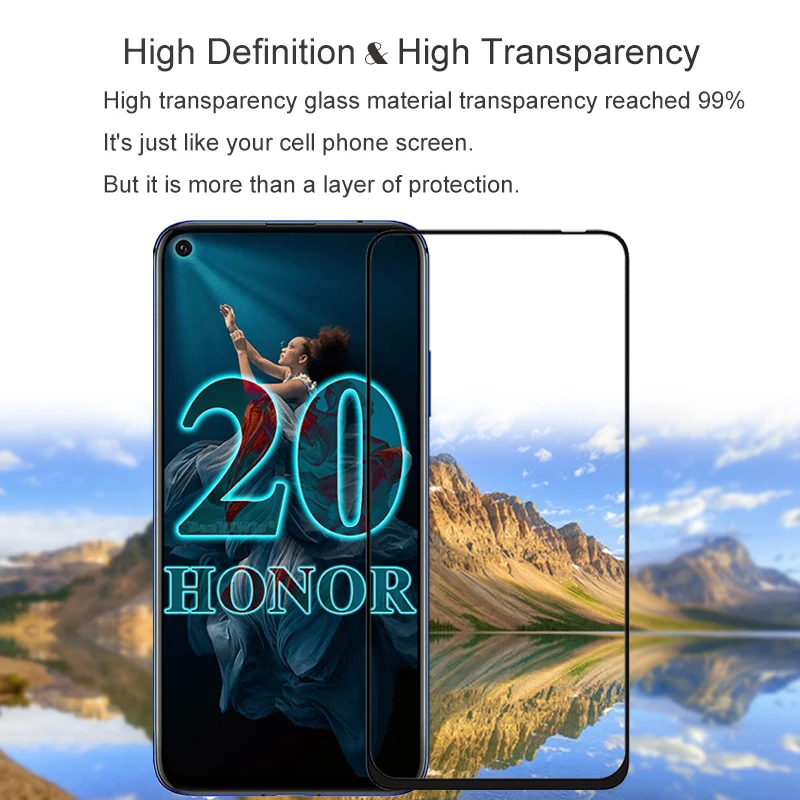 2 шт Полное покрытие экрана протектор Закаленное стекло для Huawei Honor 20 6 26 &quot9 H