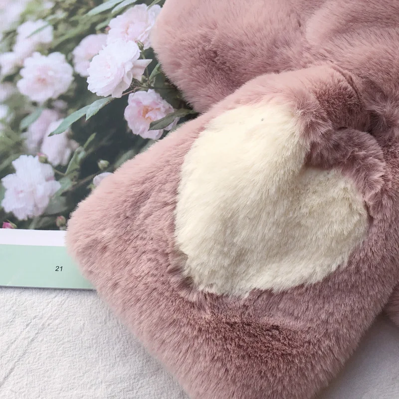 2019 женский зимний шарф из плотного плюша с искусственным кроличьим мехом