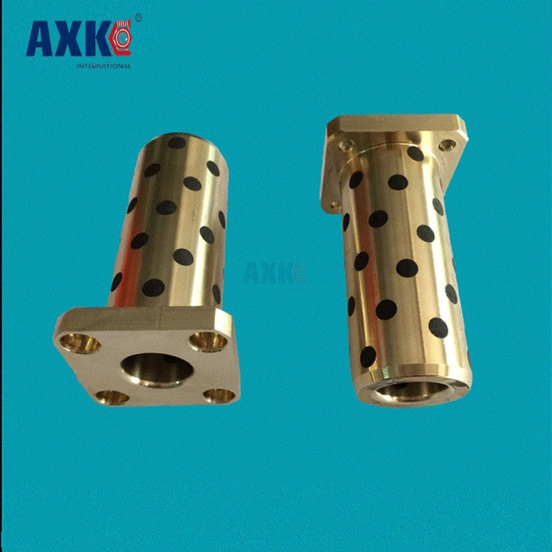 JDB 10*19*55 мм LMK10LUU безмасляный Подшипник 10x19x55 мм квадратный фланец медный втулка твердая смазка встроенные кусты графитовый рукав