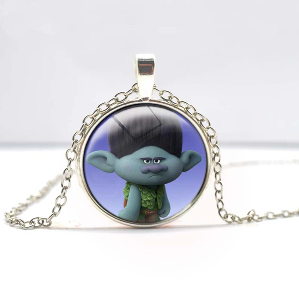 Металлическая подвеска в виде троллей из фильма ожерелье с цепочкой Серебряное