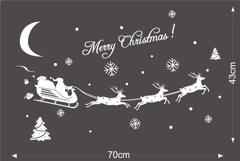 Наклейки на окна с надписью &quotMerry Christmas&quot &quotСанта Клаус&quot настенный стикер