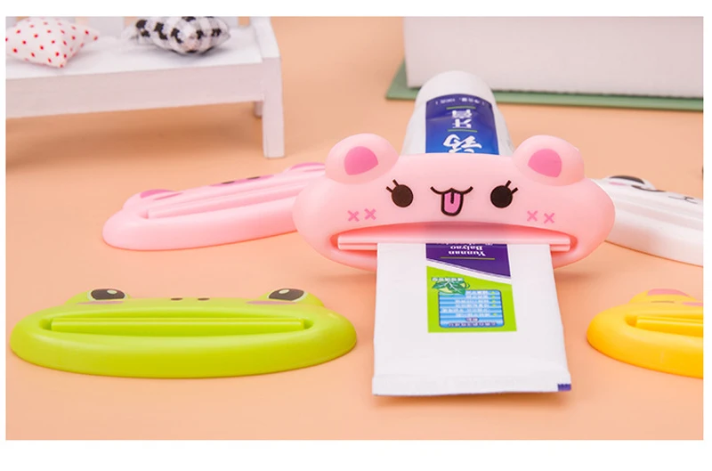 1 шт. мультфильм улыбающееся лягушка животных клип зубная паста соковыжималка