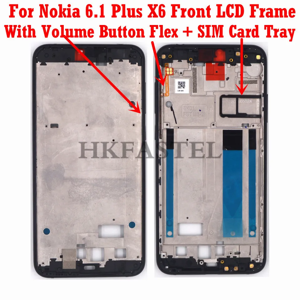 Для Nokia 6 1 Plus X6 оригинальный корпус мобильного телефона Передняя ЖК-рамка Крышка