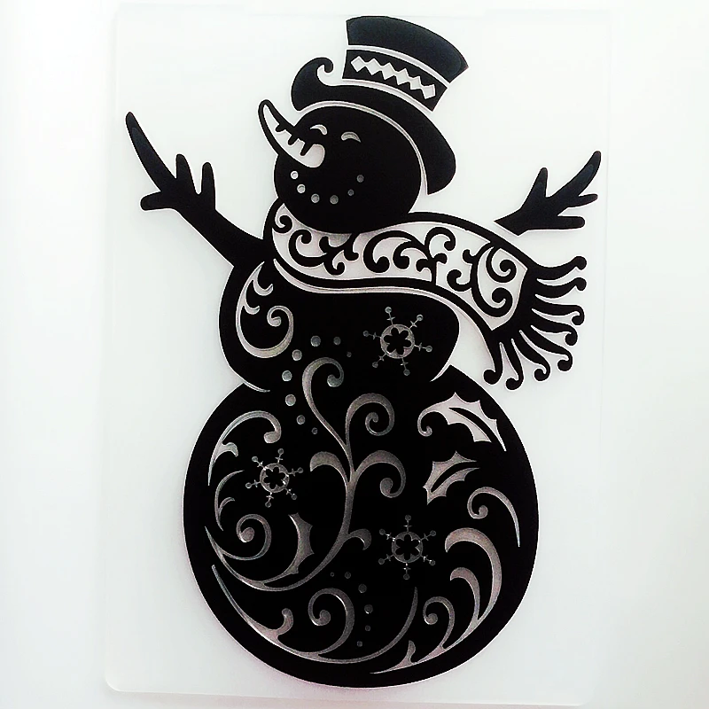 

YLEF063 Snowman Plastic Embossing Folder For Scrapbook Stencils DIY Photo Album Cards Making Decoration Scrapbooking Template