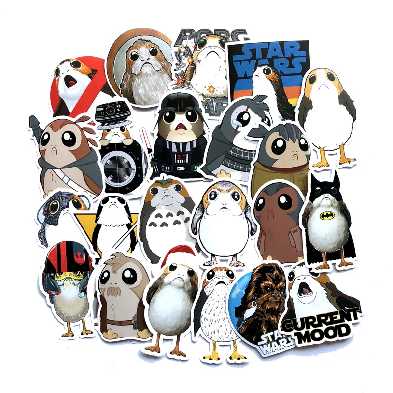 40 шт. Звездные войны 8 Polgers Bird Porgs стикер багаж чемодан ноутбук мобильный телефон