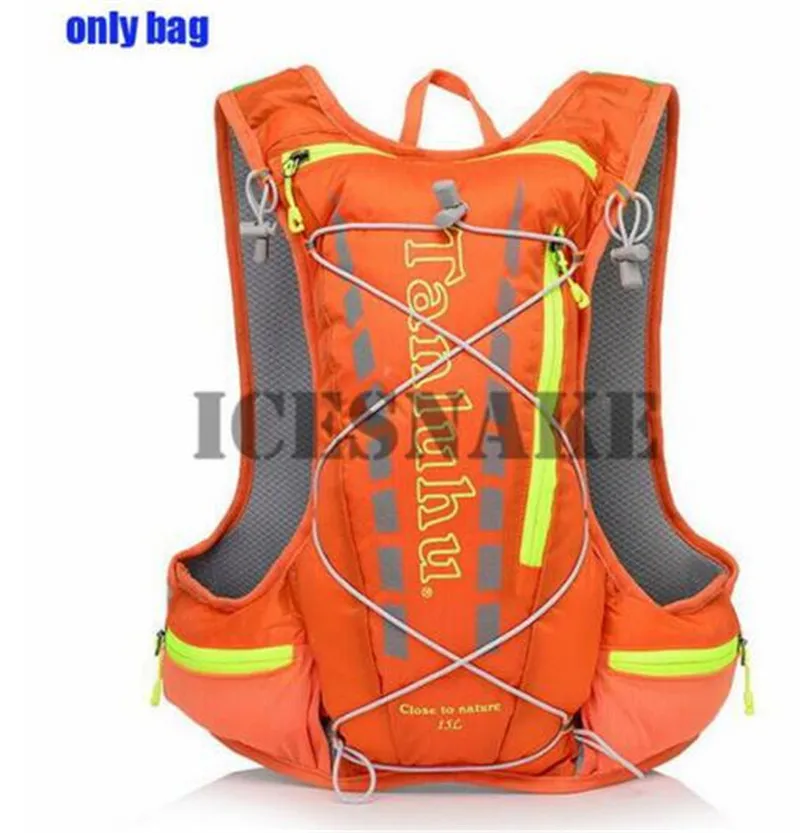 TANLUHU Trail Сумка для бега 15L гидратационный рюкзак для бега спортивный жилет поясная сумка для альпинизма Бег Туризм Велоспорт - Цвет: orange