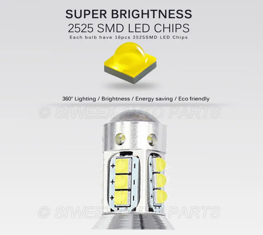 1 шт. Автомобильные светодиодные лампы H1 H3 H7 16 SMD 2525 | Автомобили и мотоциклы