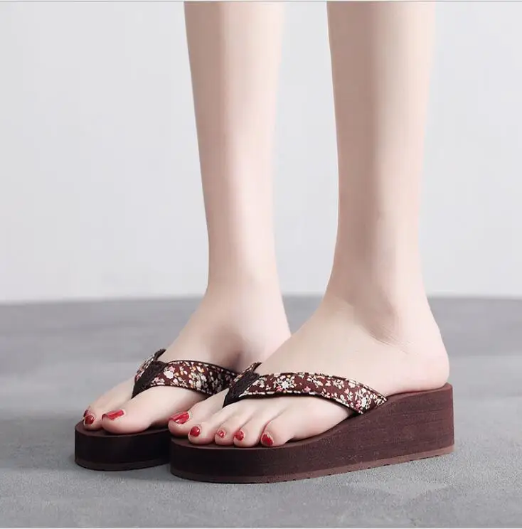new platform Wedge Women Slippers Summer Beach Casual Beach Women Slipper Flip Flops Sandals Summer Shoes zapatos mujer c601