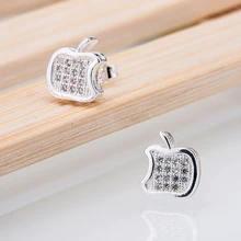 apple shiny cute silver plated earrings 925 jewelry for women silver earrings LQ-E383 BMHFDXDG