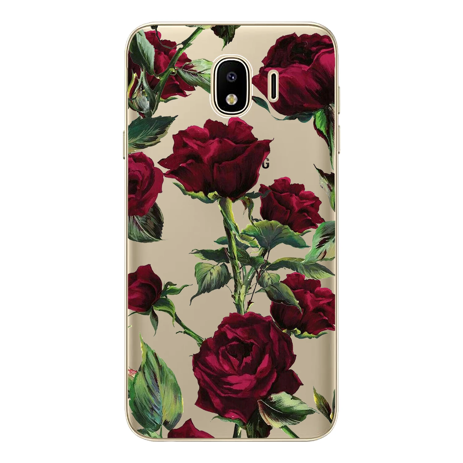 For Samsung Galaxy J4 2018 Case Cover EU 5.5&quot J400 J400F Soft TPU Silicone Cute Color Flamingo Rose Flower Painted Phone |