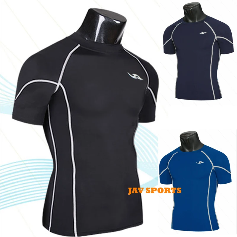 

Elastic slim fit bodybuilding quick-drying sports t shirt men(SKU050251)