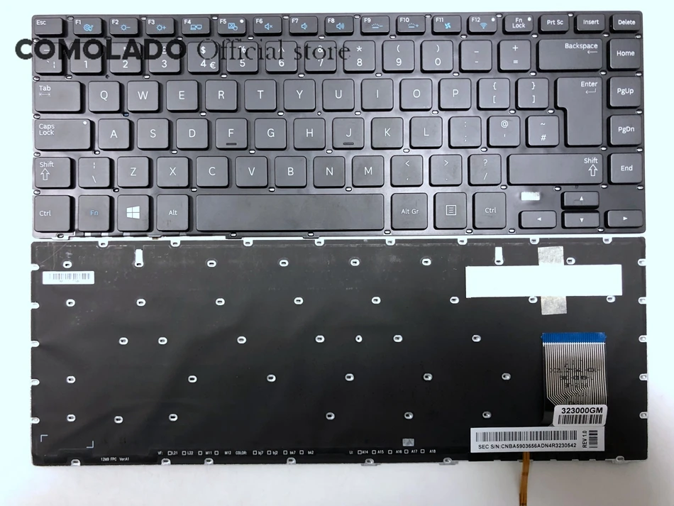 Великобритания Клавиатура для ноутбука с подсветкой Samsung 370R4E 370R4V 450R4E 450R4V 470R4E 470R4V