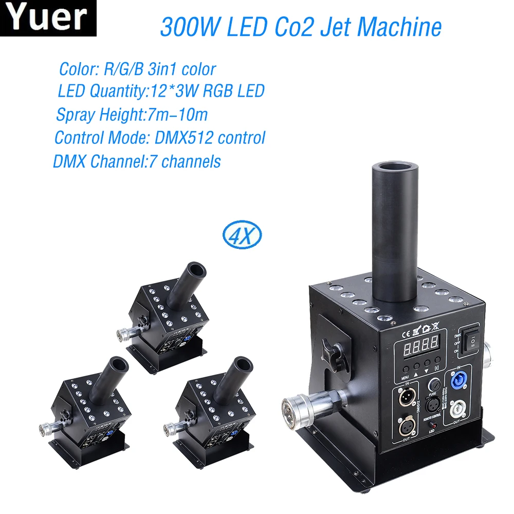 

NEW 4Pcs/Lot 12x3W RGB 3IN1 LED CO2 Jet Machine DMX DJ Disco Wedding Party Stage Lighting Equipment Flightcase Package