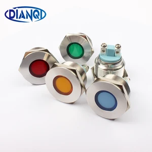 Светосветильник сигнал светодиодный металлический индикатор, 22 мм, плоский, Круглый, 3 в, 6 в, 12 В, 24 В, 220 В, с винтовым соединением, красный, желтый, синий, белый, 22ZSD.PY.L