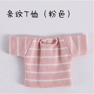 pink stripe Новая модная одежда для куклы bjd, полосатая футболка с короткими рукавами для 1/12bjd, obitsu11, ob11, аксессуары для куклы, одежда - Цвет: pink stripe