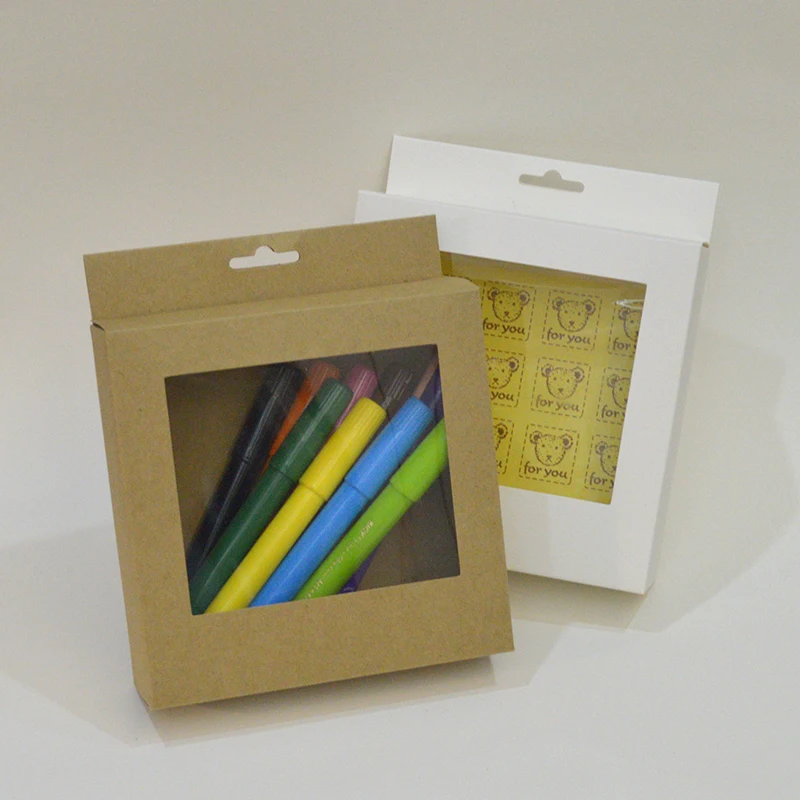 10 шт. коробка на заказ бумажная оконная упаковочная Подарочная прозрачная