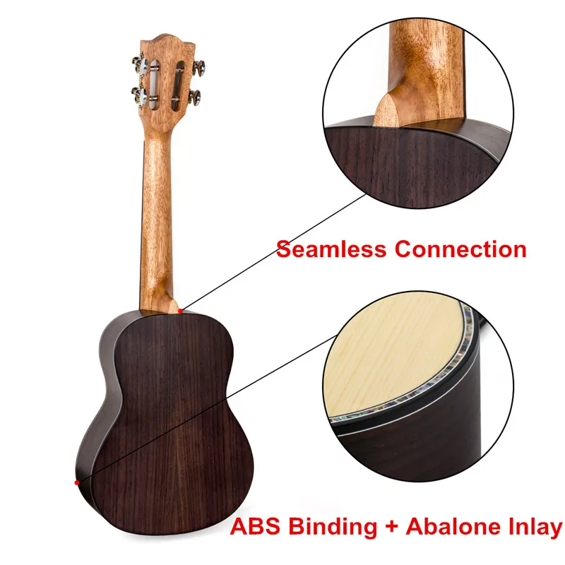 Kmise концертные Гавайские гитары укулеле Твердые ель Ukelele Классическая гитарная головка 23 дюймов Уке для начинающих комплект с Gig Bag тюнер ремень струнные медиаторы