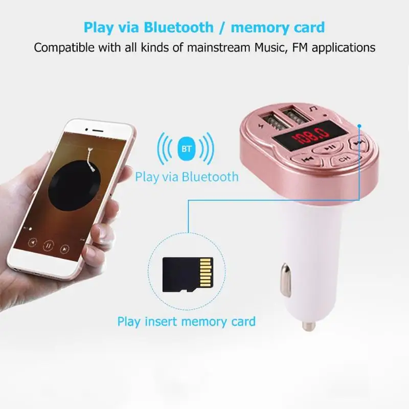 Bluetooth 4,1 MP3 плеер Handsfree автомобильный комплект fm-передатчик Поддержка TF карта U диск QC2.0 3.1A Быстрая Двойная USB Зарядка адаптер питания