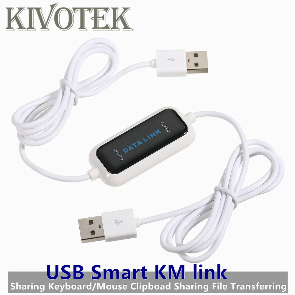 

USB Smart KM link 2 Port PC to Pc Data Sync Link Adapter Sharing Keyboard/Mouse Clipboad File Transferring For pcs Free Shipping