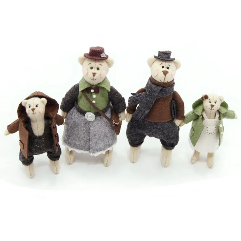 Милый медвежонок семья войлочная ремесла набор кукла ручной работы швейная