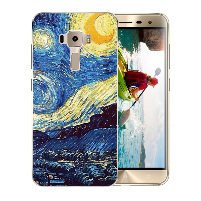 Soft Silicone Case For Asus ZenFone 3 ZE520KL Van Gogh Pattern Cover for KL / ZE 520 Phone Coque Zenfone |