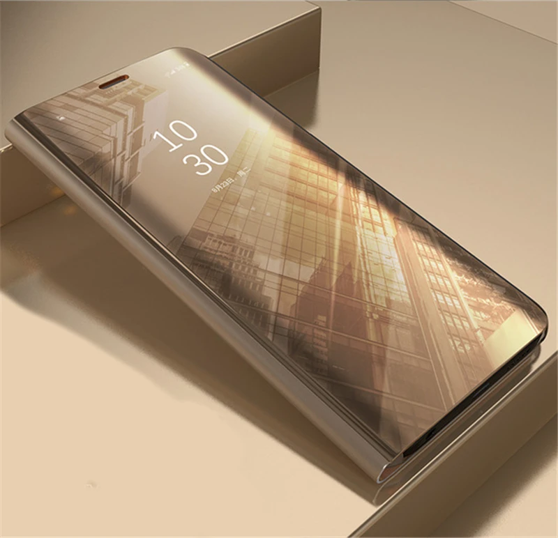 Gold Зеркальный умный чехол с окошком для просмотра, флип-чехол для huawei Nova lite 2 lite 3 3i 2i Nova 4 4e 3E, кожаный чехол для телефона с подставкой - Цвет: Gold